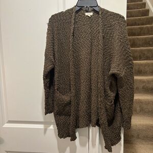 Debut Moss Green Textured Sweater Cardigan